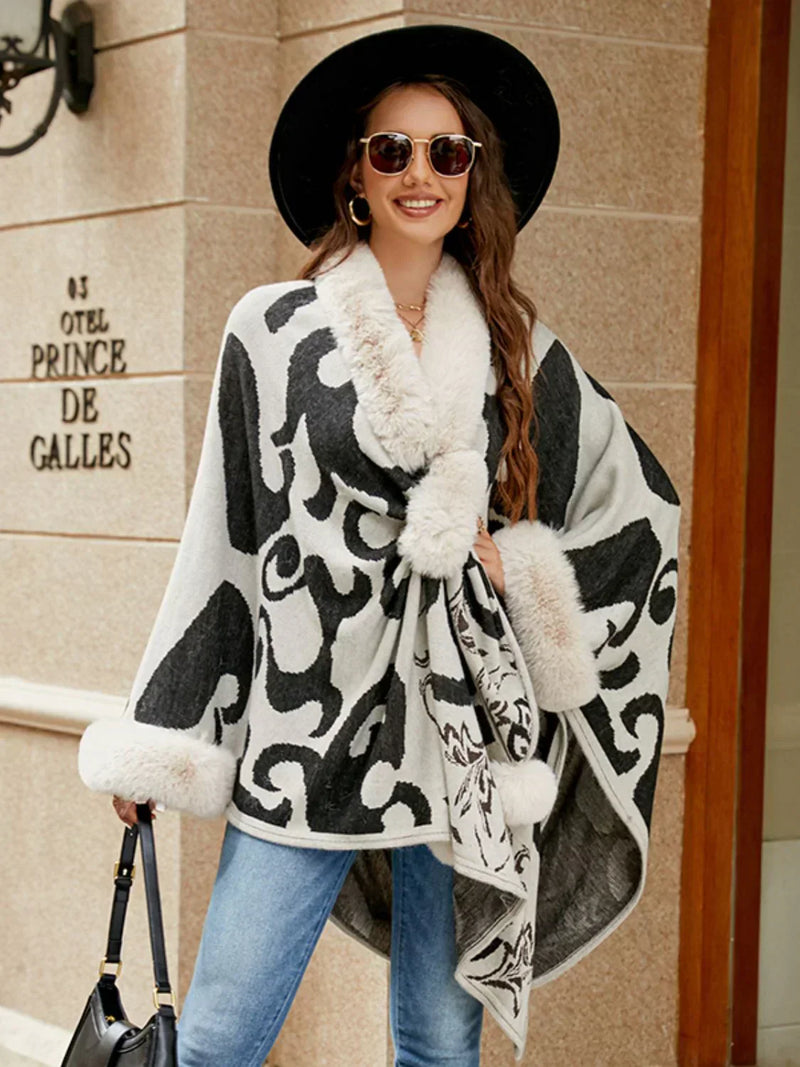 Stijlvolle Winter Poncho voor Dames - Elora