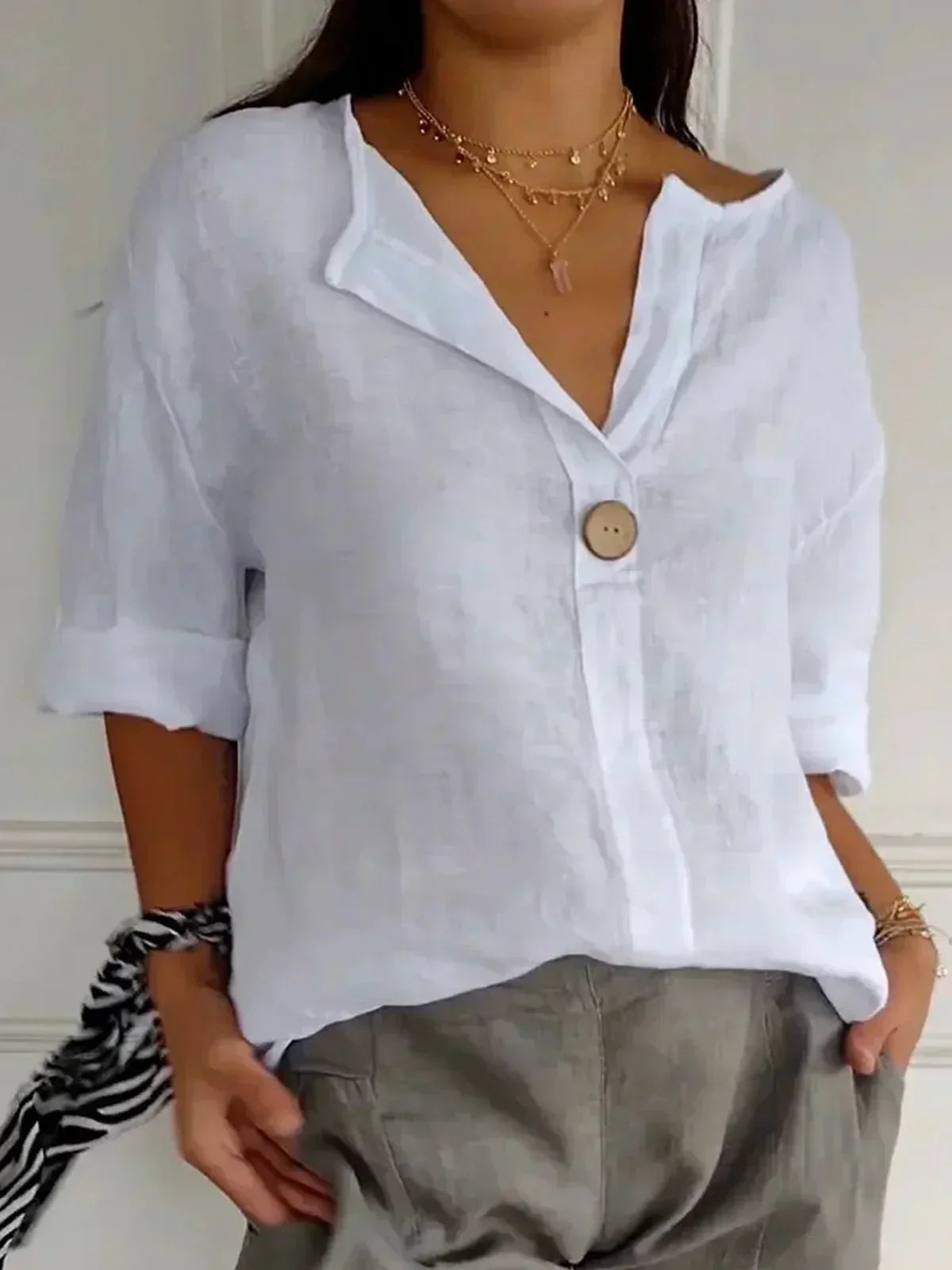 Sofia I Casual V-neck Blouse