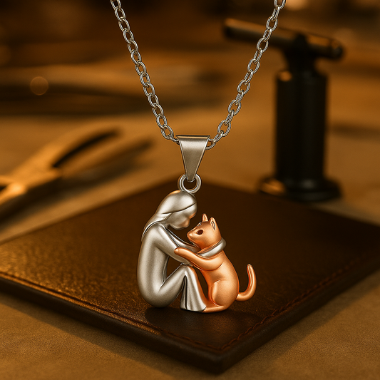 Knuffelkat hanger ketting