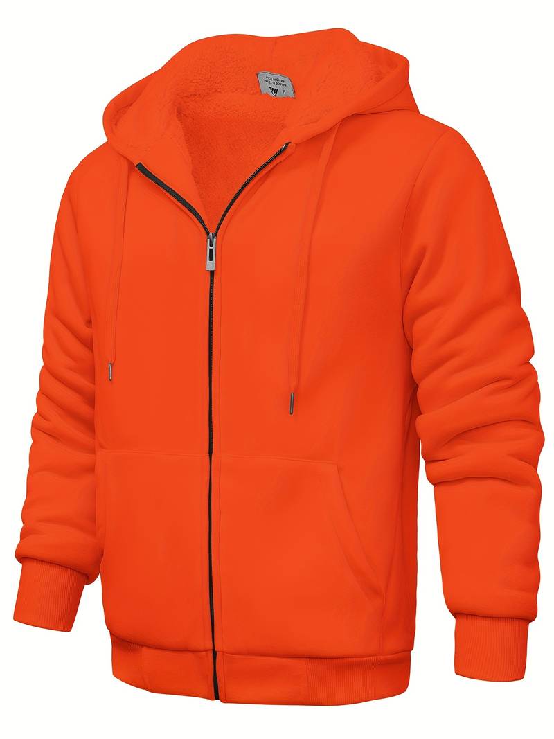 Sweat À Capuche Uni Avec Fermeture Zippée Pour Homme | Idéal Pour Un Usage Quotidien