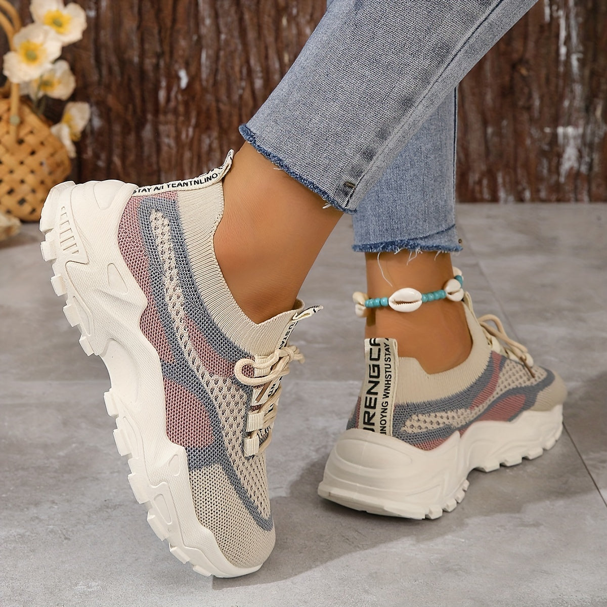 Amanda Women's Stylish Mesh Sneakers with Adjustable Comfort