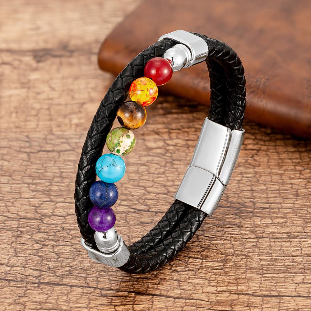 Mantieni i tuoi chakra in equilibrio - Raddoppiare Argento - BRACELETS mens bracelet - Concept Palermo