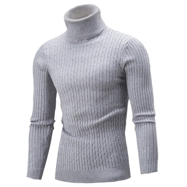 Bellivaro | Klassisk Herre Rullekrave Sweater | Slank Strikket Pullover