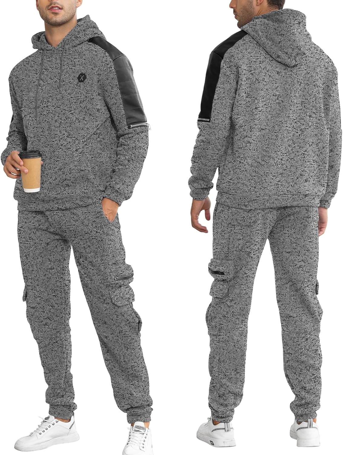 Comfortable Men's Tracksuit with Hoodie - Jason-Beige-S-State of Style