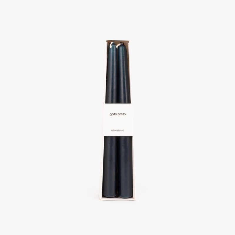 Conjunto de Velas Castiçal Azul Escuro NOX - Gato Preto