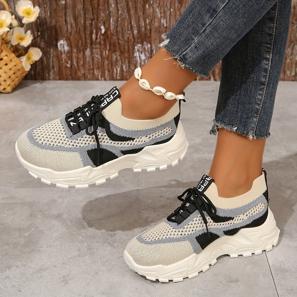 Amanda Women's Stylish Mesh Sneakers with Adjustable Comfort