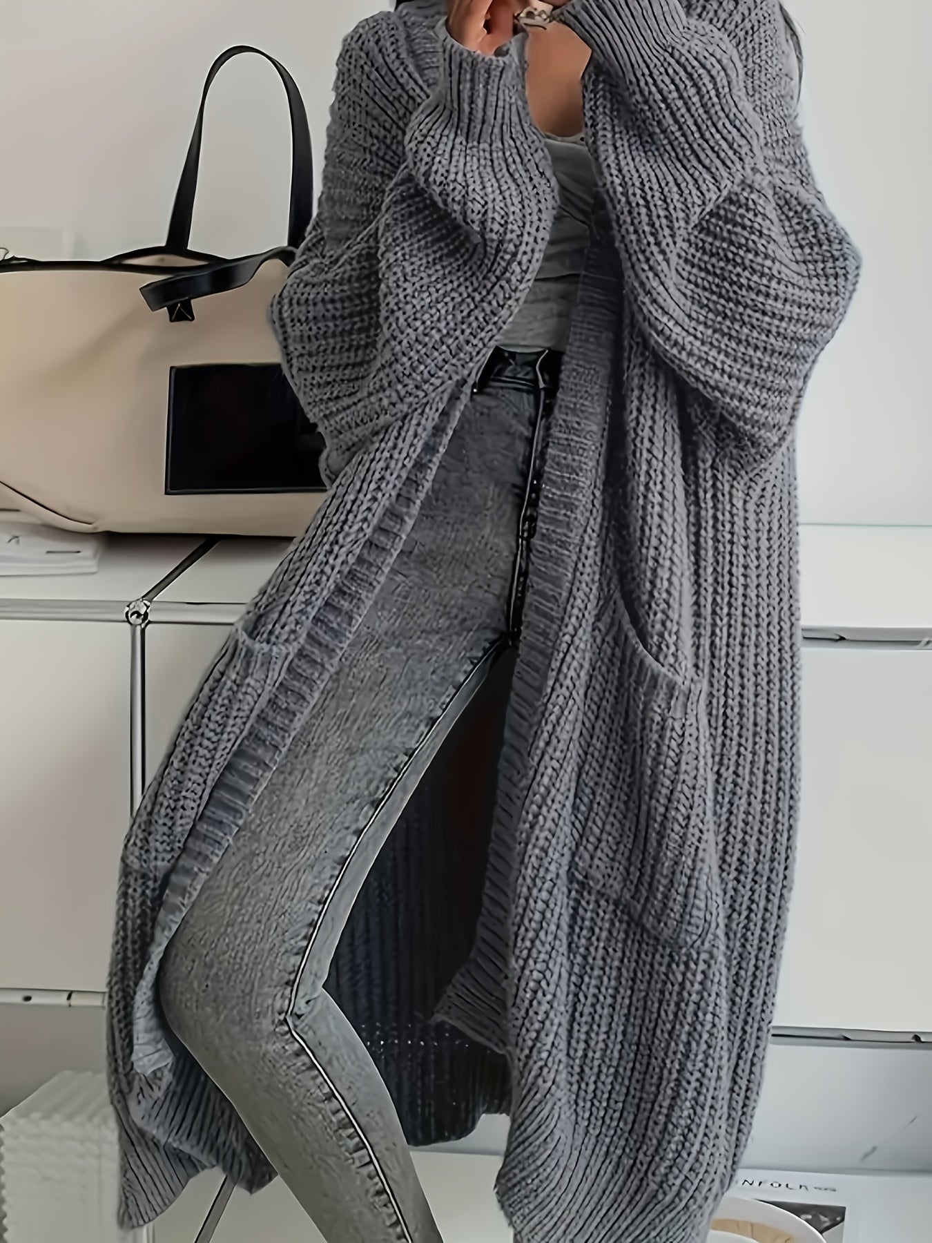 Cardigan Femme Oversize Ouvert – Tricot Long Douillet