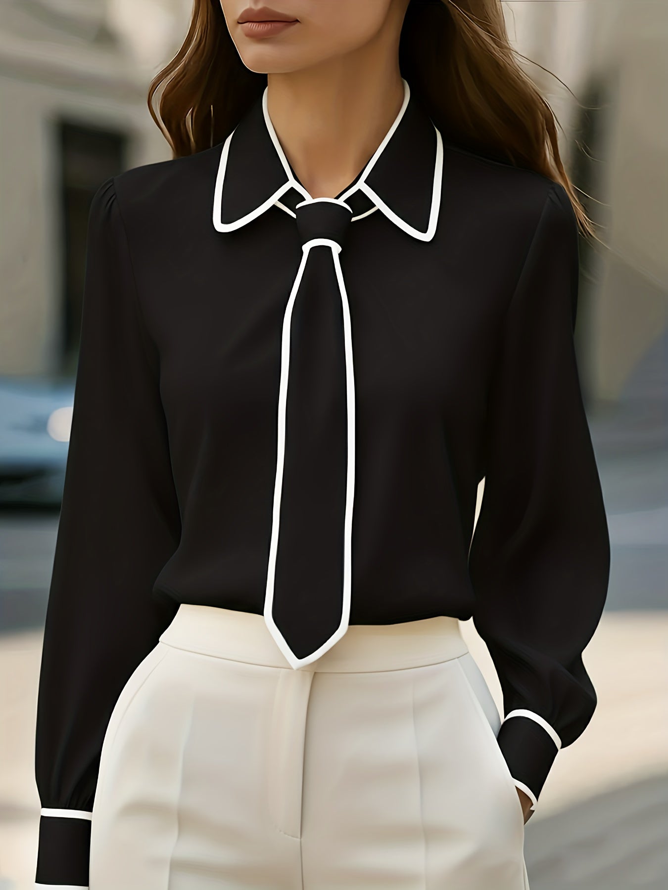 Briella - Long Sleeve Shirt With Front Tie
