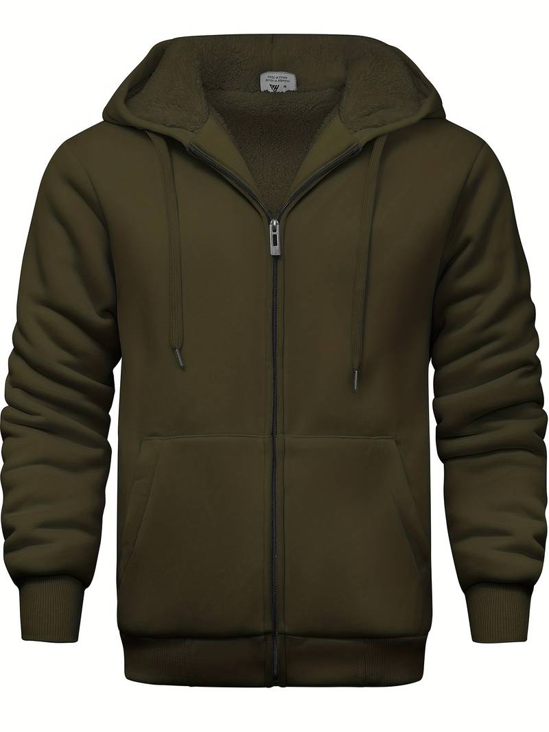 Sweat À Capuche Uni Avec Fermeture Zippée Pour Homme | Idéal Pour Un Usage Quotidien