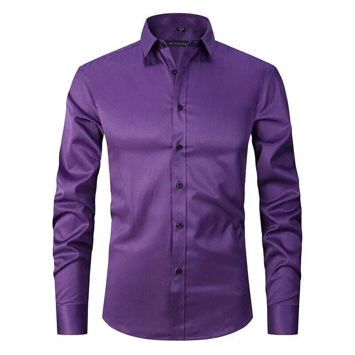 Thomas – Chemise élégante à manches longues avec bouton et col pointu classique