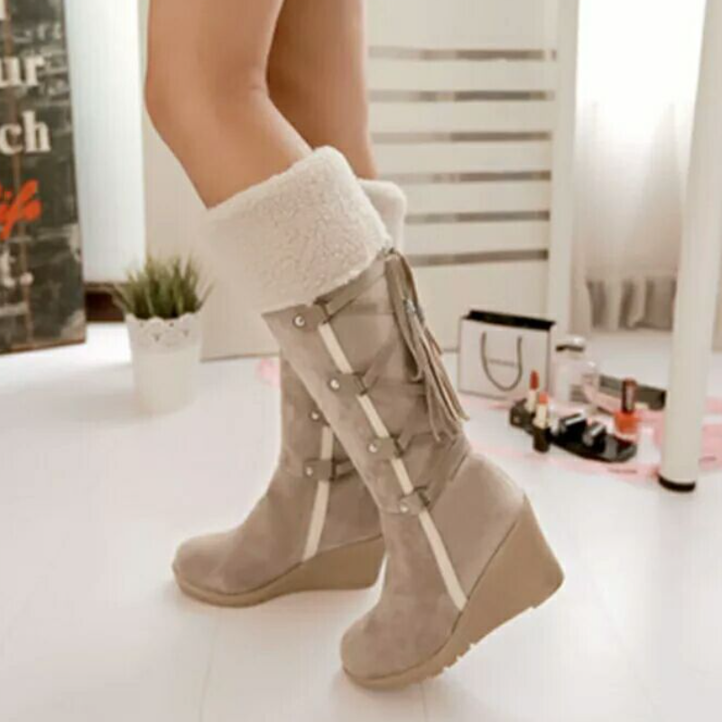 Daisy – Bottes d’hiver compensées doublées de fourrure femme