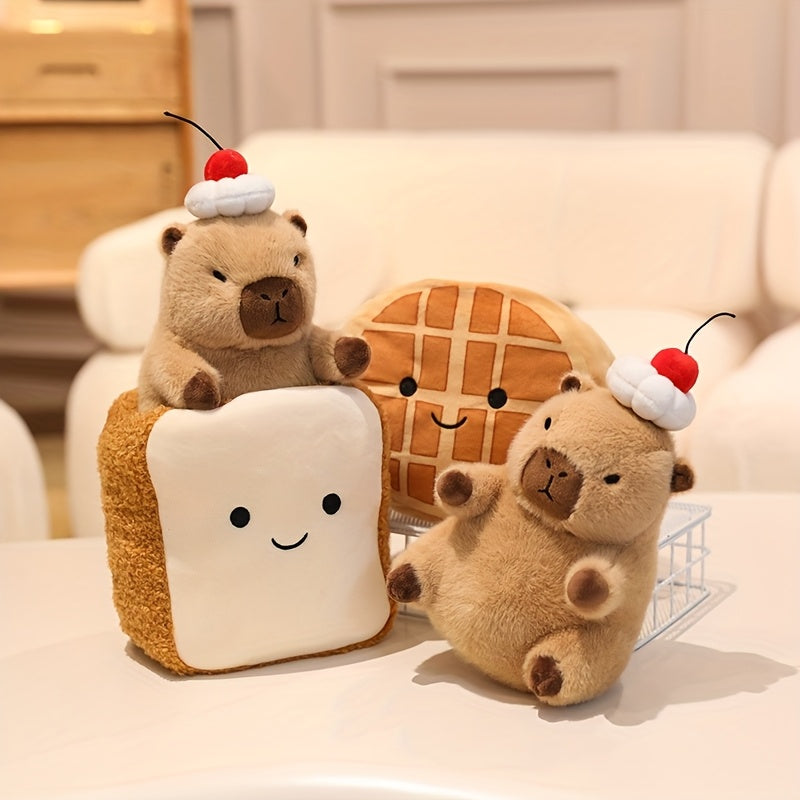 CuteCapybara – Schattige Pluche Knuffel 2-in-1 Croissant & Ananasbrood
