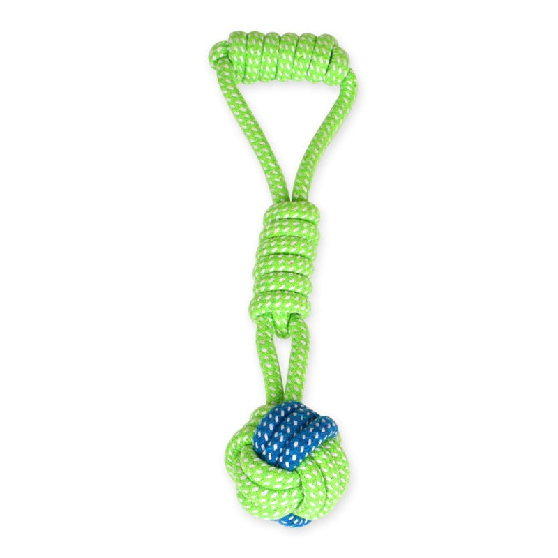 Dog Tugging Toy - Tug & Play Rope Ball-Ball with a Locking Ring 12.6 inches-Nora Luxe