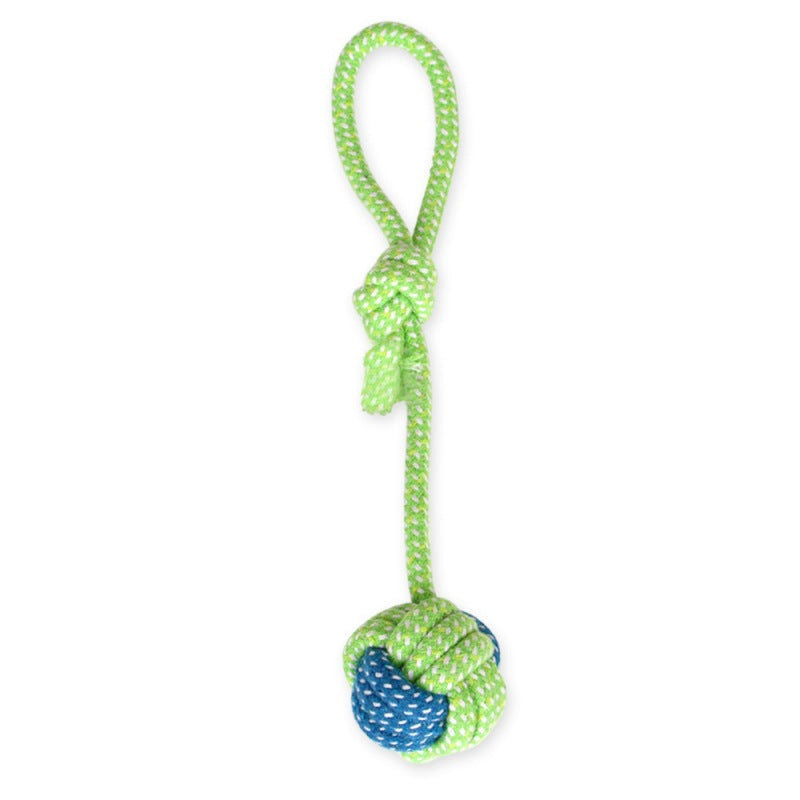 Dog Tugging Toy - Tug & Play Rope Ball-Ball with Loop 14.17 inches-Nora Luxe