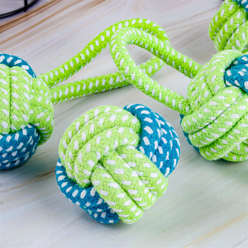 Dog Tugging Toy - Tug & Play Rope Ball-Ball with Loop 14.17 inches-Nora Luxe