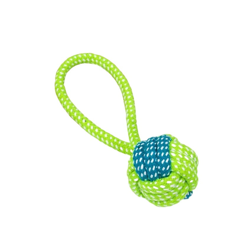 Dog Tugging Toy - Tug & Play Rope Ball-Ball with Loop 14.17 inches-Nora Luxe