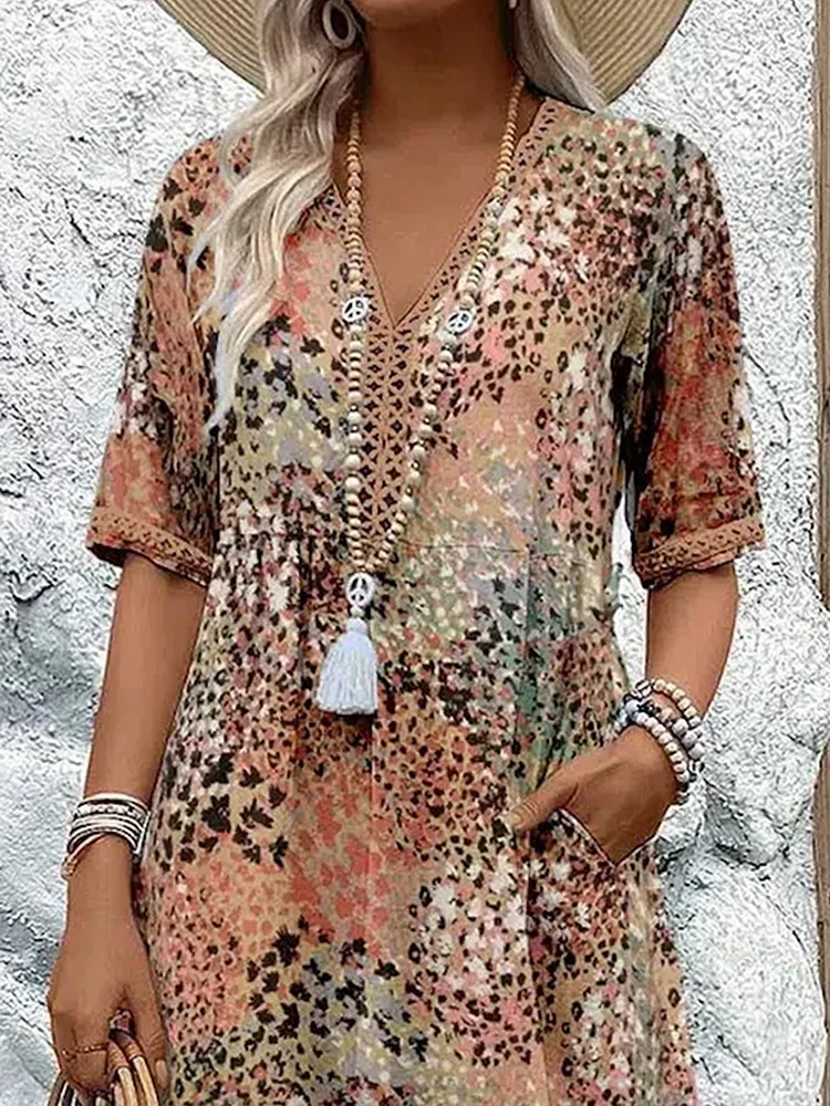 Avaline | Playful Printed Midi Dress