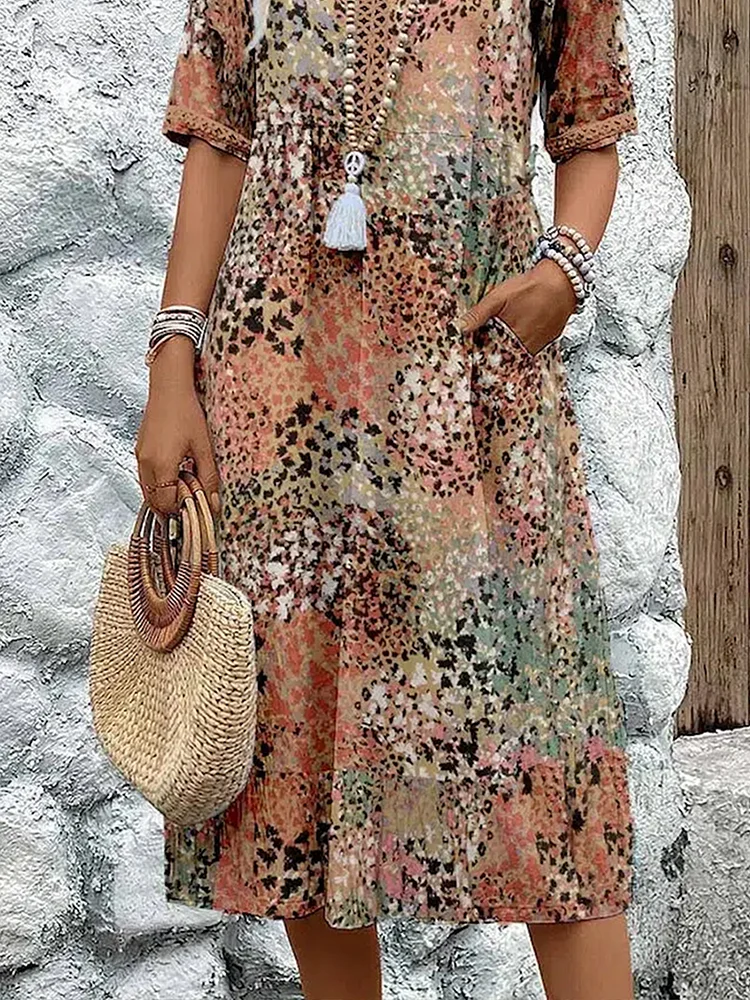 Avaline | Playful Printed Midi Dress