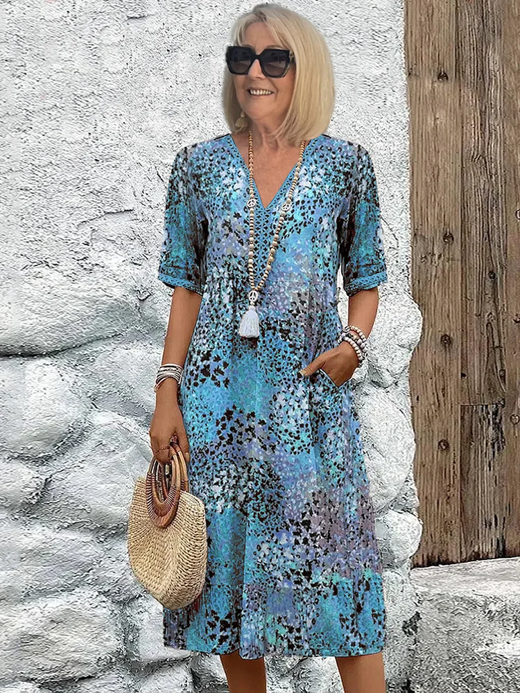 Avaline | Playful Printed Midi Dress