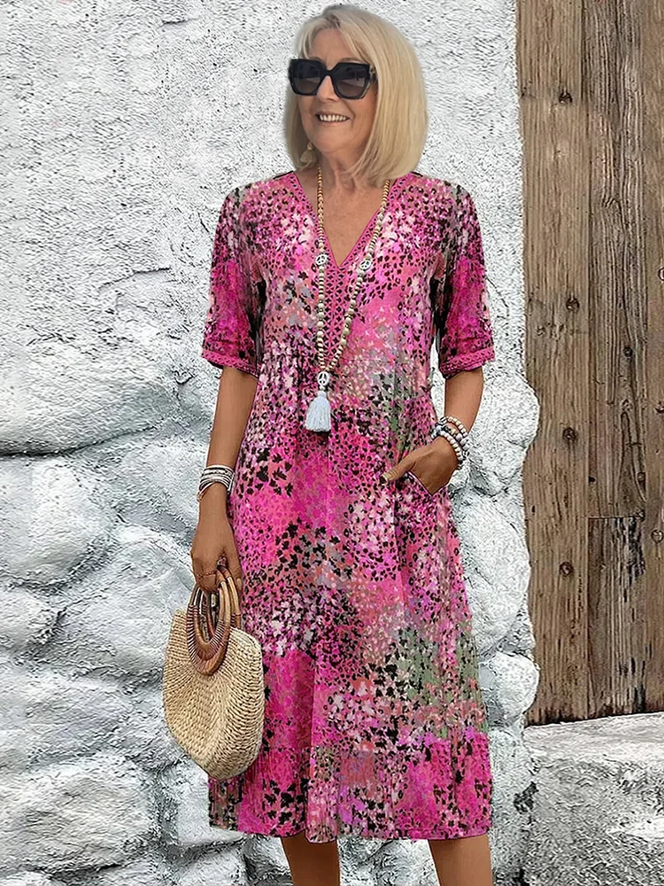 Avaline | Playful Printed Midi Dress