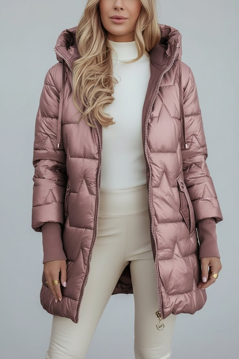 Lina | Chaqueta larga y cálida acolchada con capucha generosa