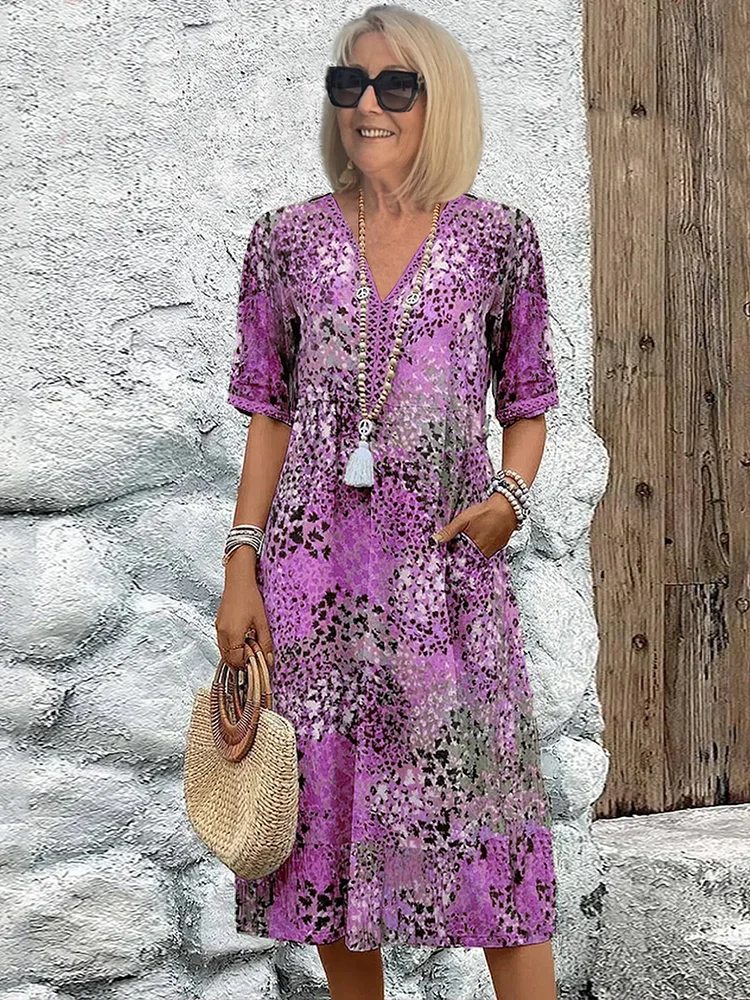 Avaline | Playful Printed Midi Dress