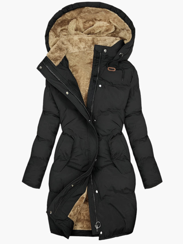 Veste Longue Matelassée à Capuche Femme – Chaude Légère et Coupe-Vent Hiver