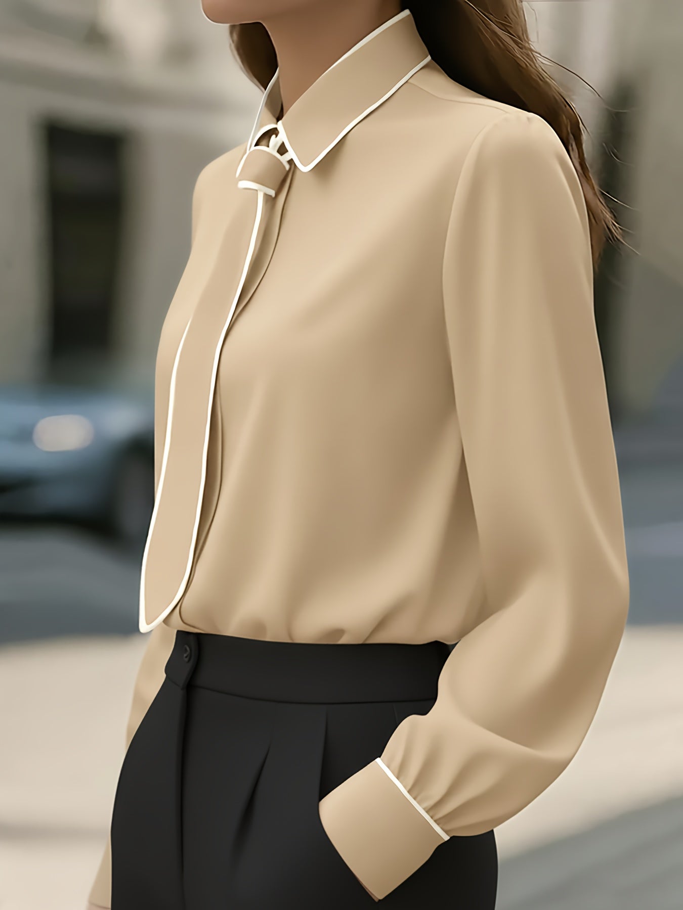 Briella - Long Sleeve Shirt With Front Tie