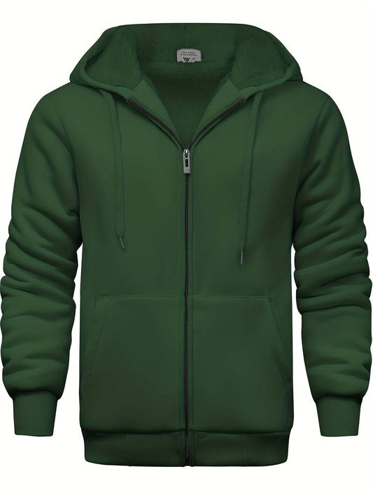 Sweat À Capuche Uni Avec Fermeture Zippée Pour Homme | Idéal Pour Un Usage Quotidien