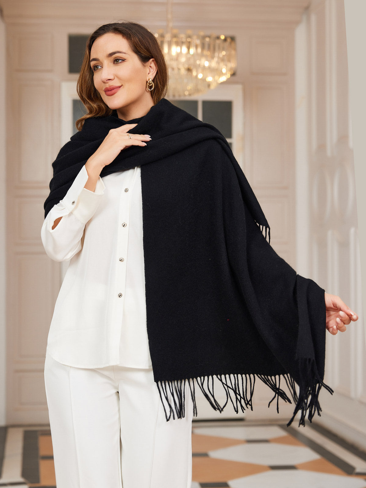 Écharpe Hiver à Franges pour Femme | Idéale pour la Saison Froide