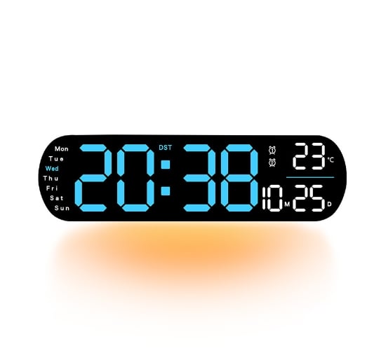 TimeLite™ - Verbesserte digitale Wanduhr mit großem Display