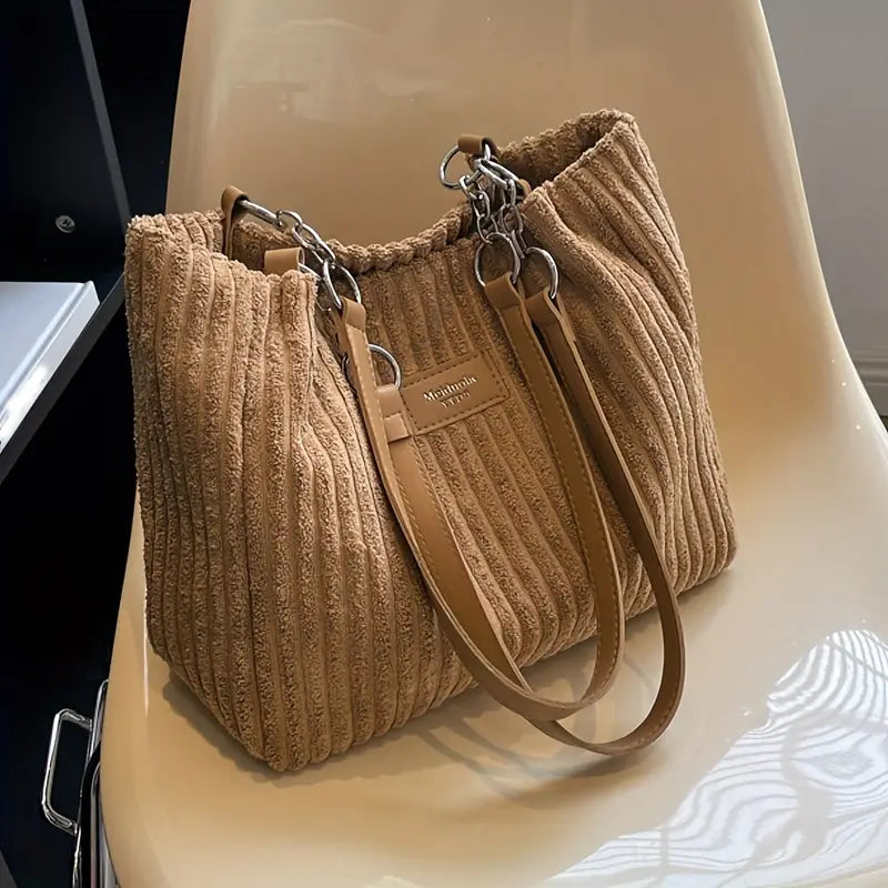 Clémence Côtelé Velours Sac - Élégance - Mode-sac à main-PARIS FEMME