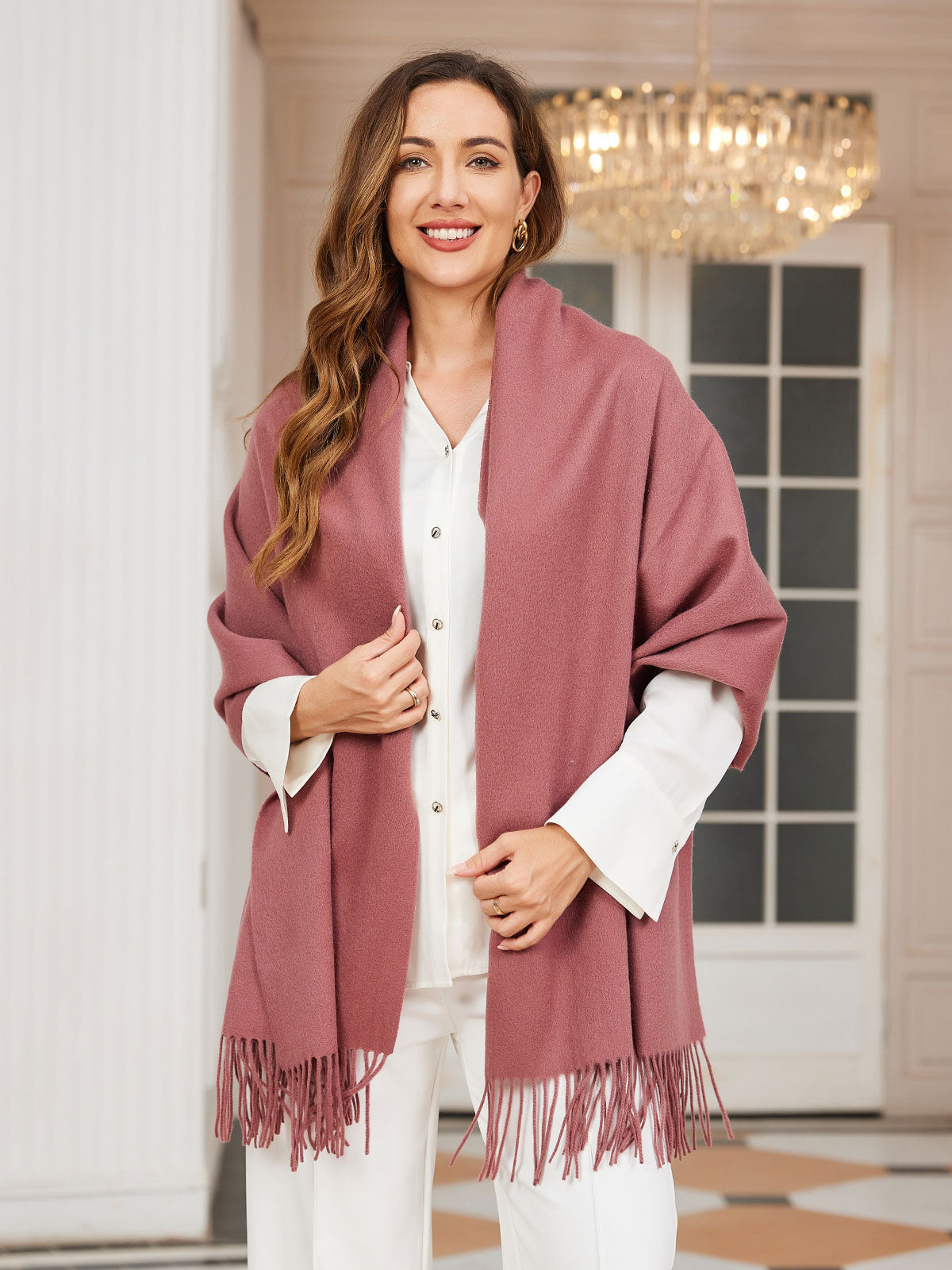 Écharpe Hiver à Franges pour Femme | Idéale pour la Saison Froide