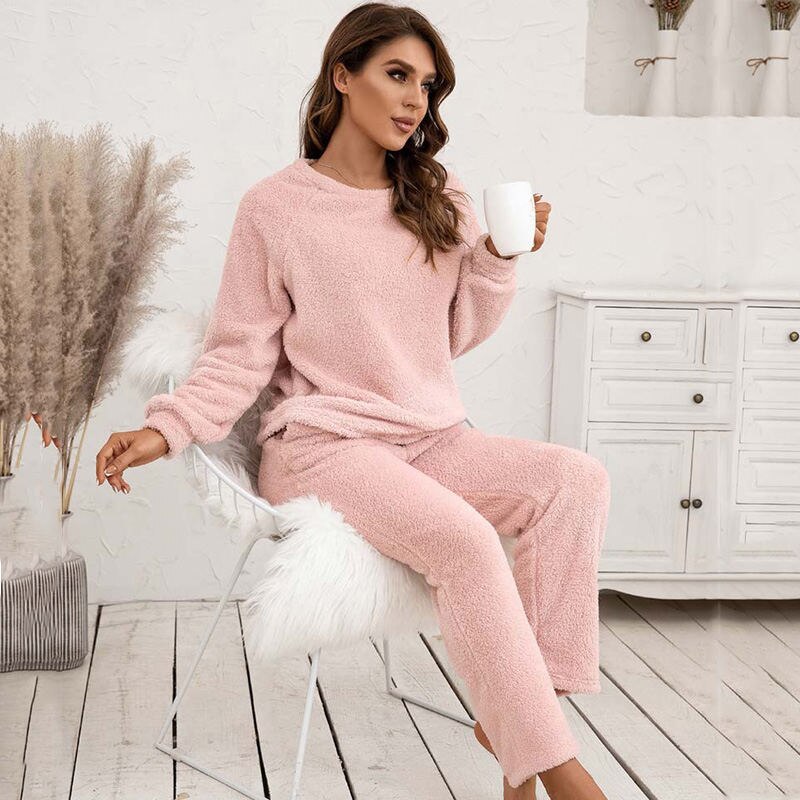 Elegant Top and Pants Lounge Set-Blue-S-State of Style