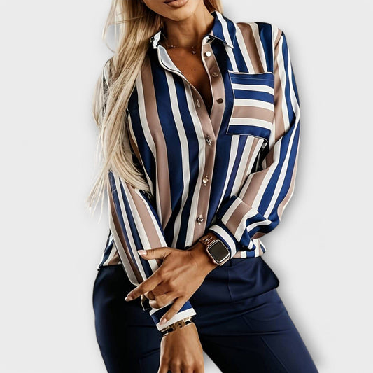 Emily – Blusa Casual de Rayas Tranquila que aporta frescura y estilo