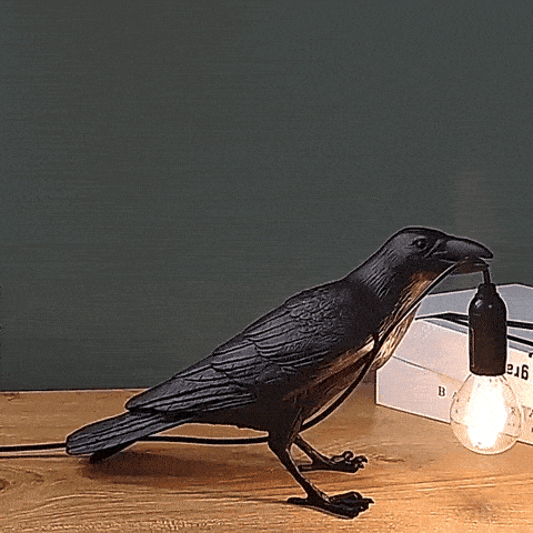 RoyaleGlow Nordic Crow Bird Lamp – Unique Wall & Table LED Light for Stylish Decor