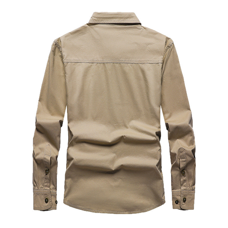 Chemise Cargo à Manches Longues Premium pour Homme – Vêtement de Travail Décontracté à Coupe Ample