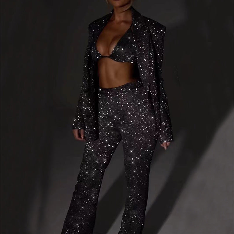 Costume femme paillettes - ensemble élégant - occasions spéciales
