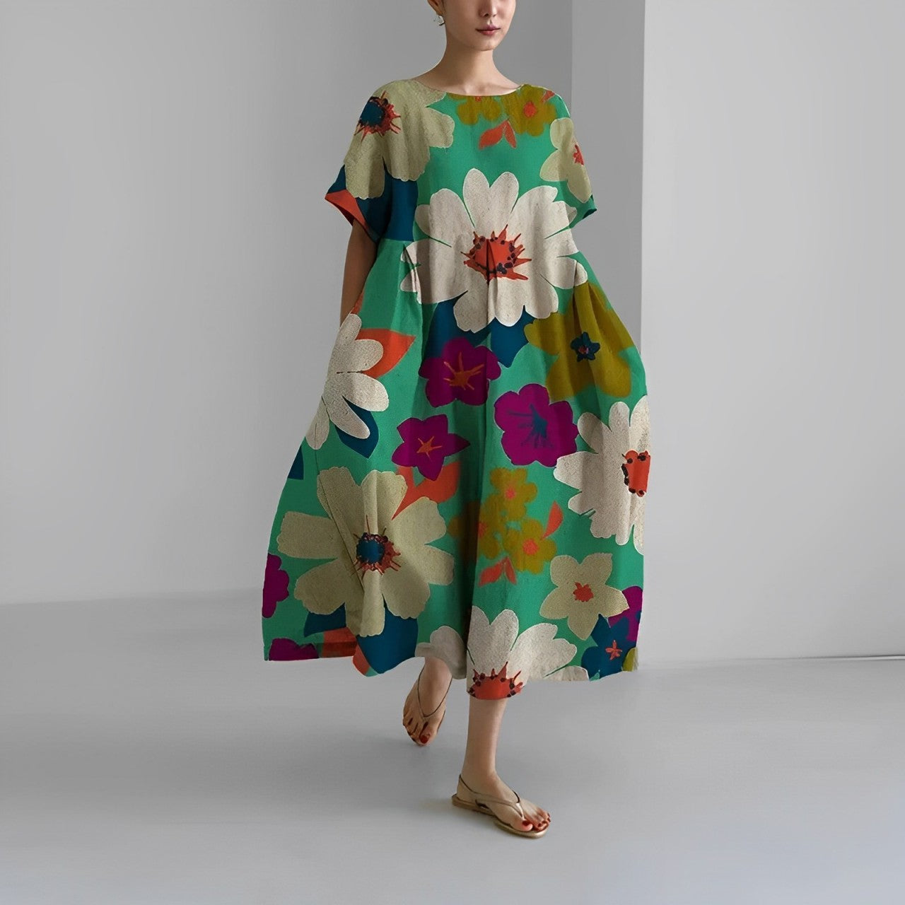 Women Maxi Dress Bohemian Floral Lightweight