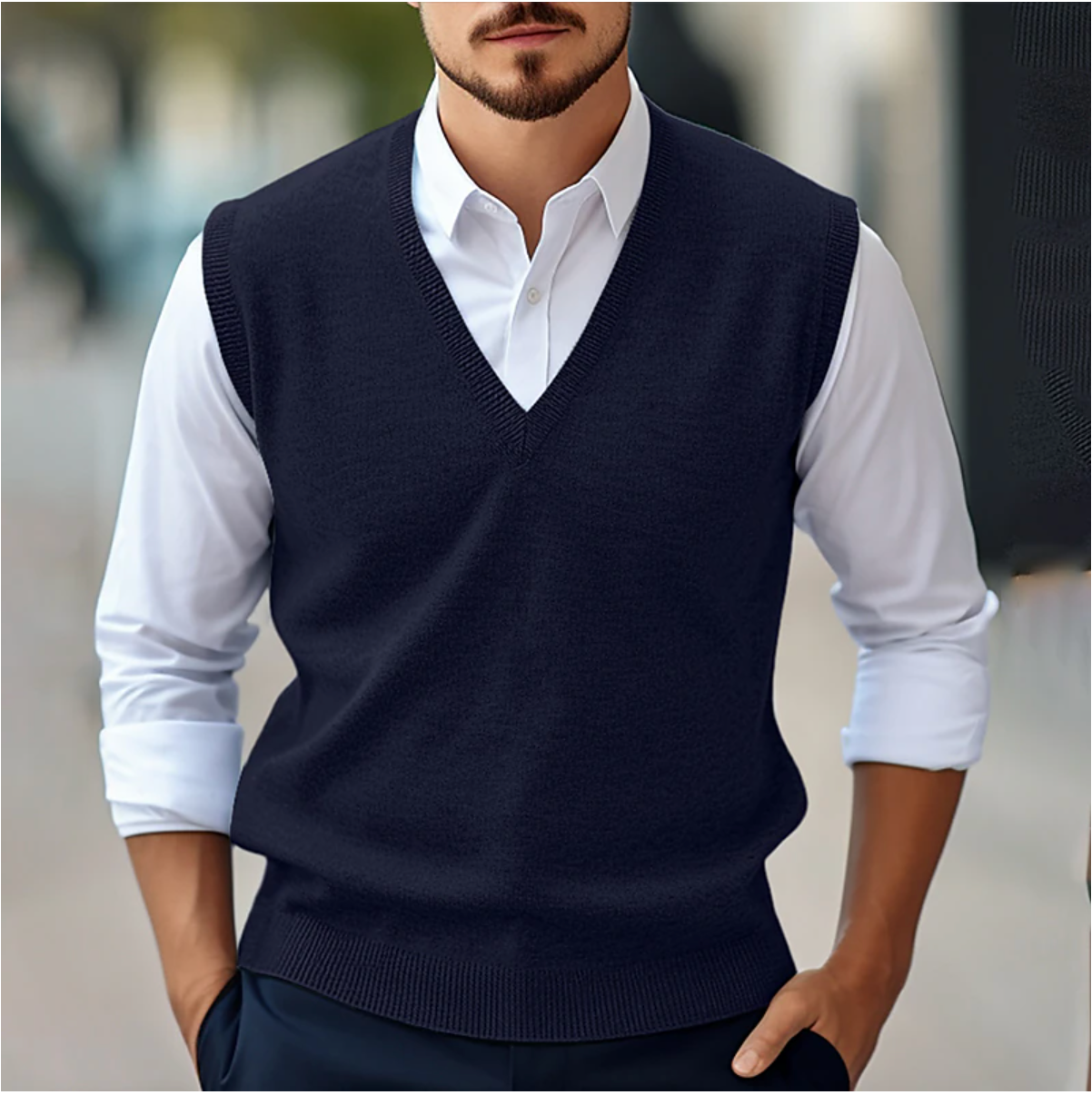 Elegant Herrestrikvest med Komfort og Stil