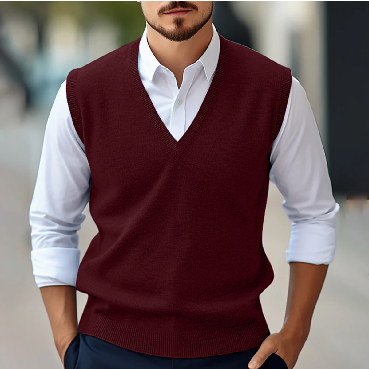 Elegant Herrestrikvest med Komfort og Stil