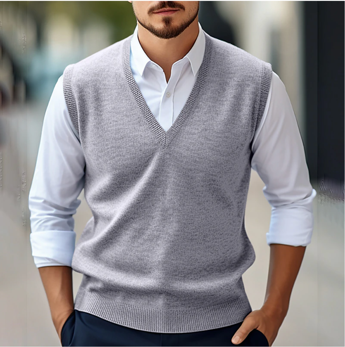 Elegant Herrestrikvest med Komfort og Stil