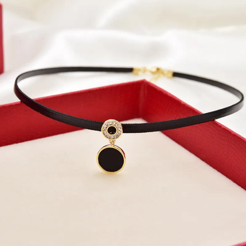 Geometric Crystal Necklace | Elegant Design-ROUND GOLD-Nora Luxe