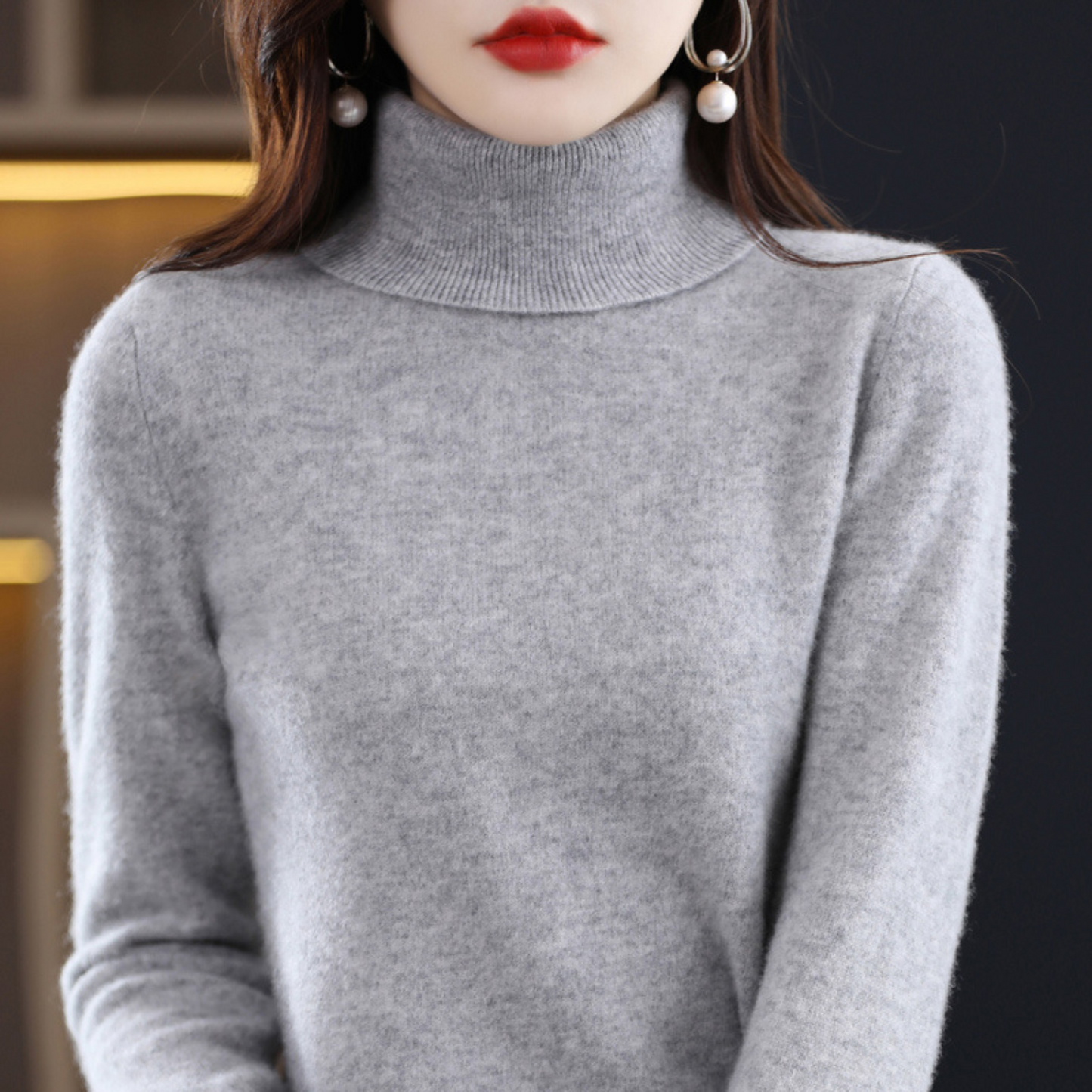Pull col roulé chaud pour femme | Décontracté