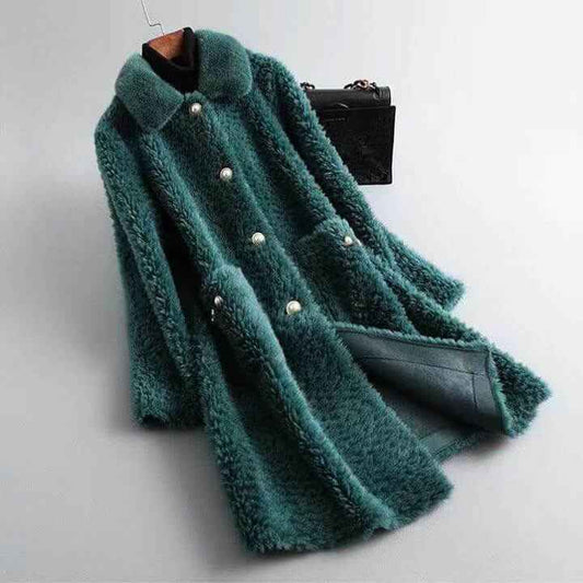 Victoria Couture Shearling-Mantel