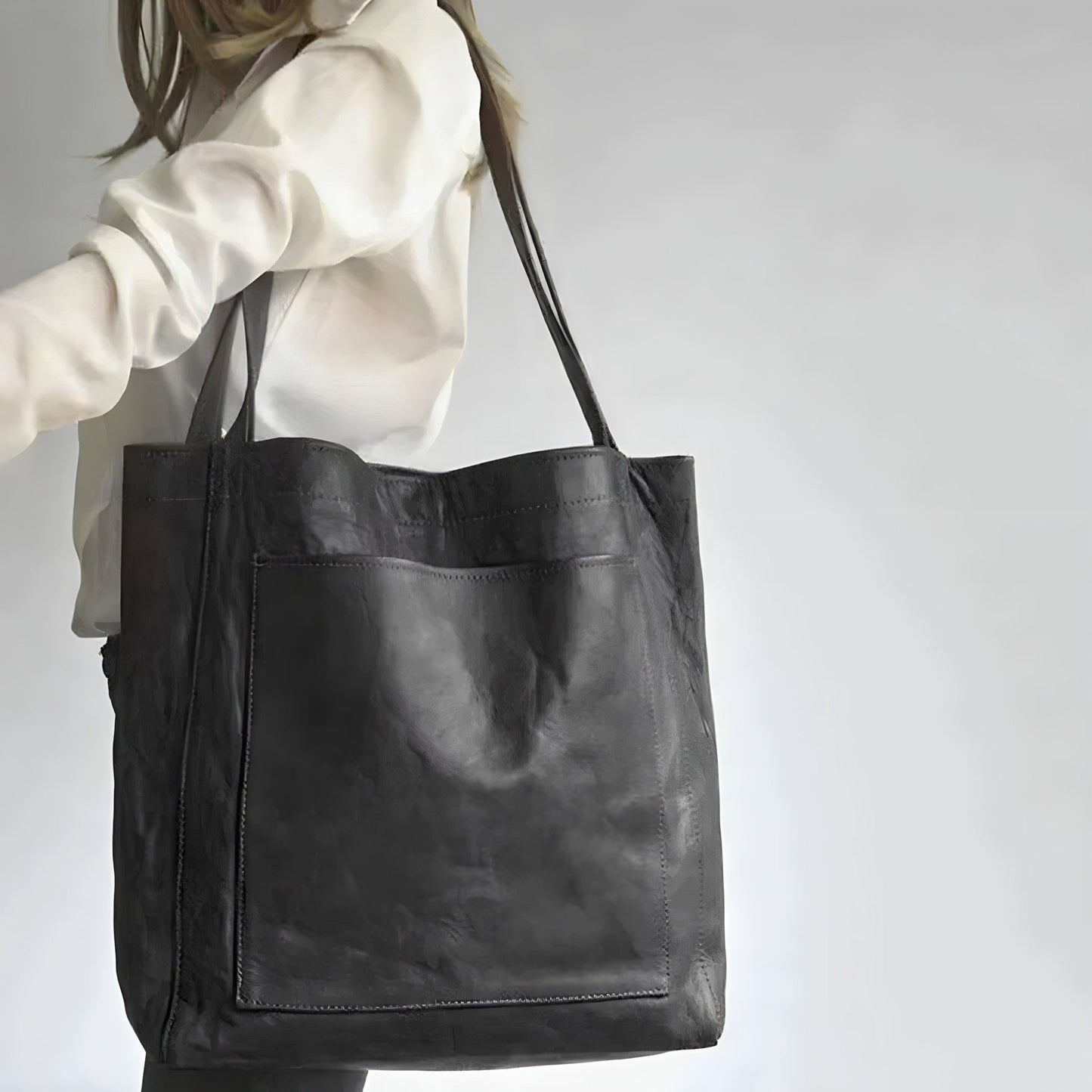 Stijlvolle Leren Damestas met Ritssluiting
