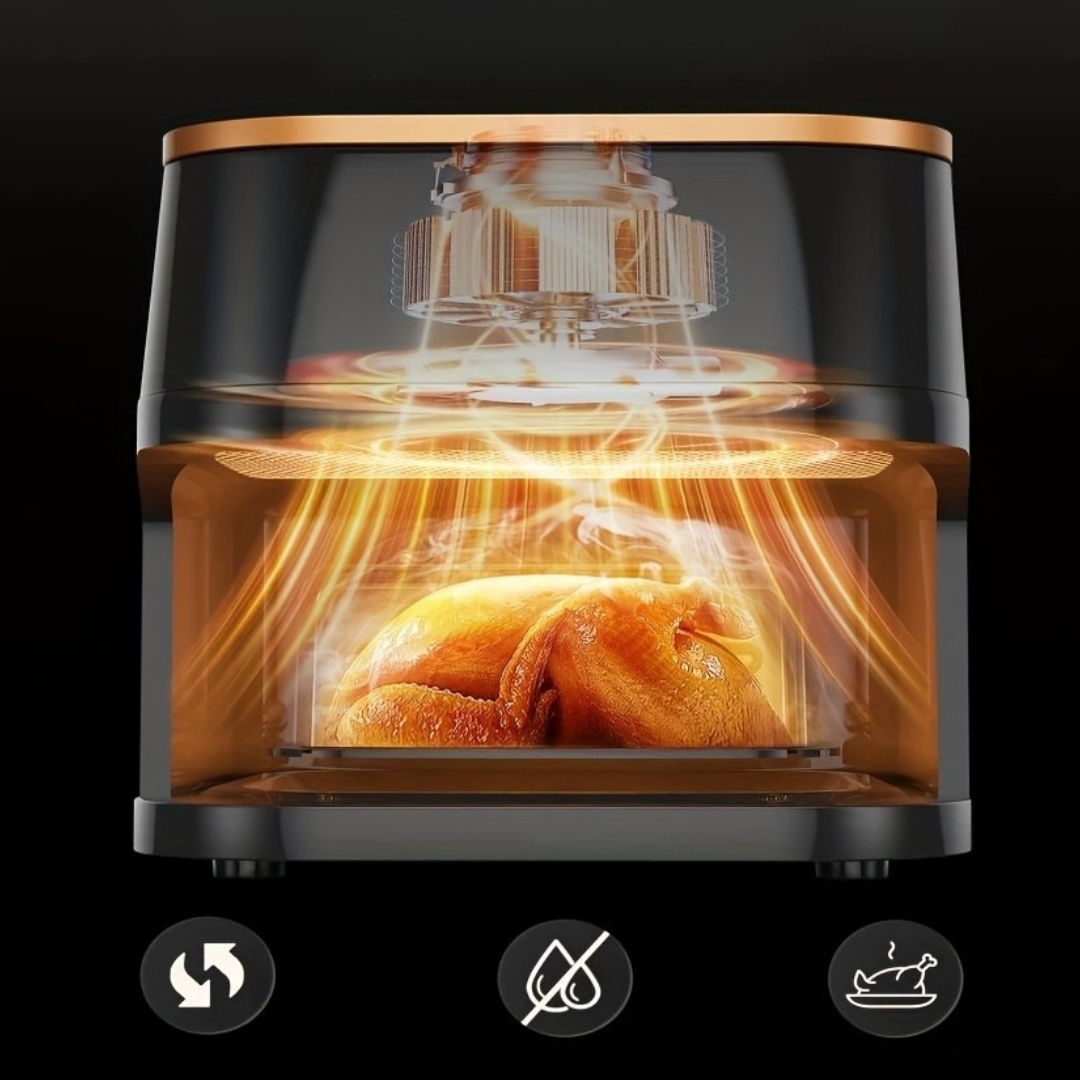 Effektiv 10L Digital Airfryer i Rustfrit Stål med Hurtig Opvarmning