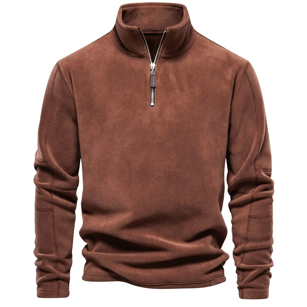 Heren Fleece Trui met Opstaande Kraag
