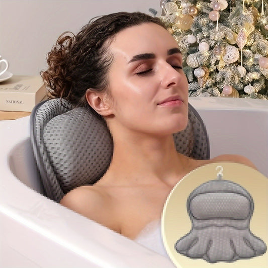 Ergonomisk badkudde – nack- och ryggstöd, halkfri, snabbtorkande spa-tillbehör