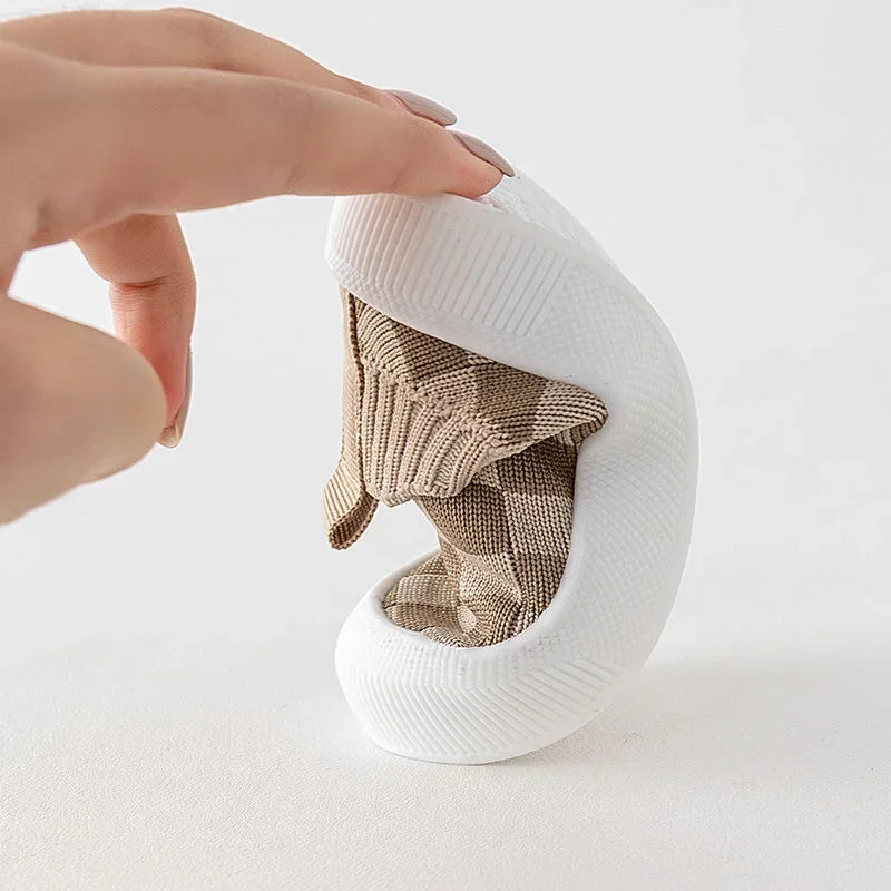 MiniStrides – Flexibele Instappers Ruitprint Antislip Peuterschoenen